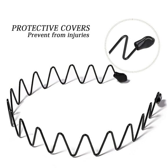 ⚡Men F-New 3pcs Metal Fashion Unisex Wavy Outdoor Sports Simple Elastic Headband - Picture 3 of 6